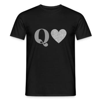 Silbernes Herz Q Buchstabe - Männer T-Shirt - Schwarz - Vorne - AI Model Male 178 light (178cm)