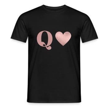 Buchstabe q Herz roségold - Männer T-Shirt - Schwarz - Vorne - AI Model Male 178 light (178cm)