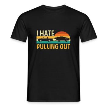 I Hate Pulling Out - Retro Boating Captain Humor - Men's T-Shirt - black - Front - AI Model Male 178 light (178cm)