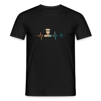 Herzschlag Retro Taxifahrer - Männer T-Shirt - Schwarz - Vorne - AI Model Male 178 light (178cm)