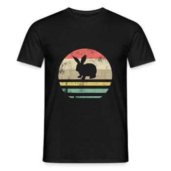 Easter Rabbit Retro Gift - Men's T-Shirt - black - Front - AI Model Male 178 light (178cm)