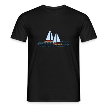 Boat sailor gift sailboat lake captain - Men's T-Shirt - black - Front - AI Model Male 178 light (178cm)