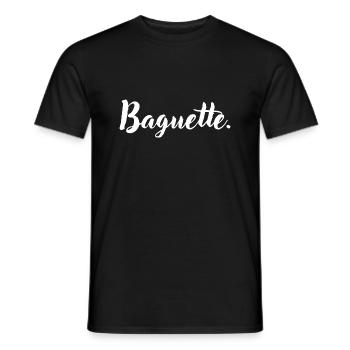 Original baguette france food bread cliché - Men's T-Shirt - black - Front - AI Model Male 178 light (178cm)