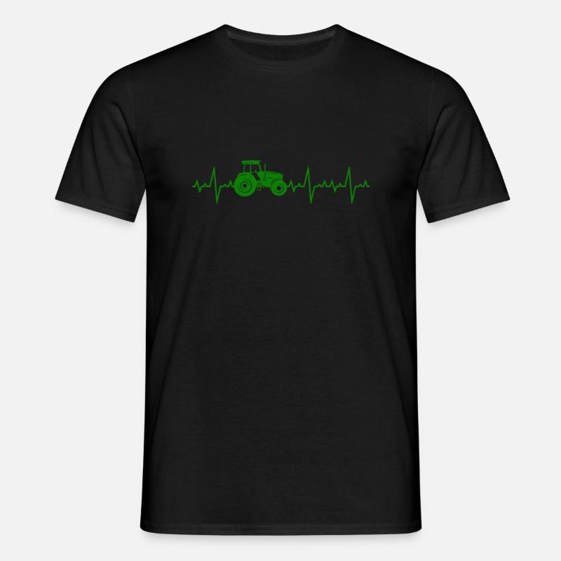 Traktor Herzschlag Bauer Bauernhof - Männer T-Shirt - Schwarz