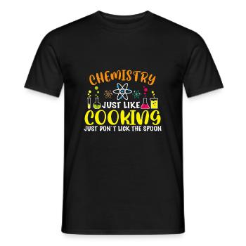 Chemistry is like cooking Funny chemist gift - Men's T-Shirt - black - Front - AI Model Male 178 light (178cm)