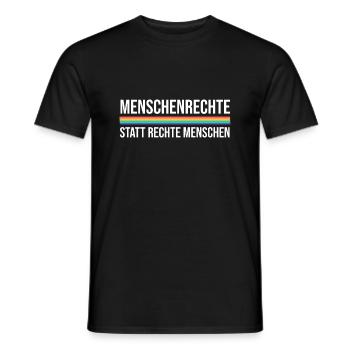 Menschenrechte statt rechte Menschen - Männer T-Shirt - Schwarz - Vorne - AI Model Male 178 light (178cm)