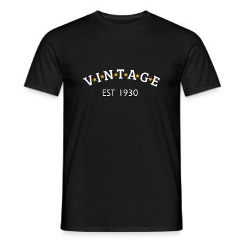 Vintage is 1930's - Men's T-Shirt - black - Front - AI Model Male 178 light (178cm)