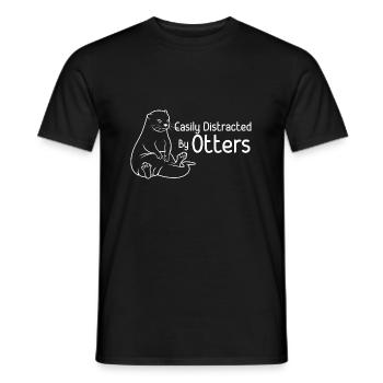 Abgelenkt von Otters ironischem Sprichwort Otter - Männer T-Shirt - Schwarz - Vorne - AI Model Male 178 light (178cm)