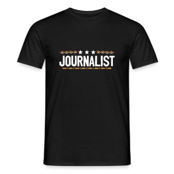 Journalist Beruf - Männer T-Shirt - Schwarz - Vorne - AI Model Male 178 light (178cm)