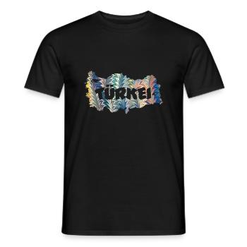 türkeikarte e 73 - Männer T-Shirt - Schwarz - Vorne - AI Model Male 178 light (178cm)