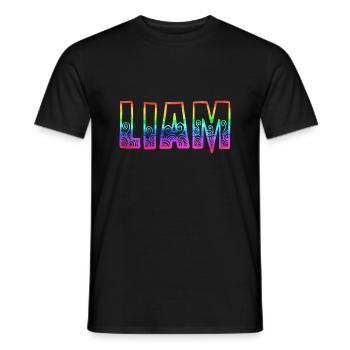 liam rs rainbow - Men's T-Shirt - black - Front - AI Model Male 178 light (178cm)
