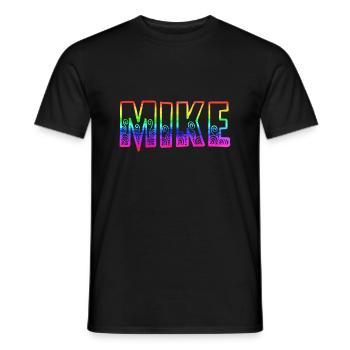 mike rs regenbogen - Männer T-Shirt - Schwarz - Vorne - AI Model Male 178 light (178cm)