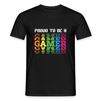 Fier d’être un joueur. blanc - T-shirt homme - noir - Devant - AI Model Male 178 light (178cm)