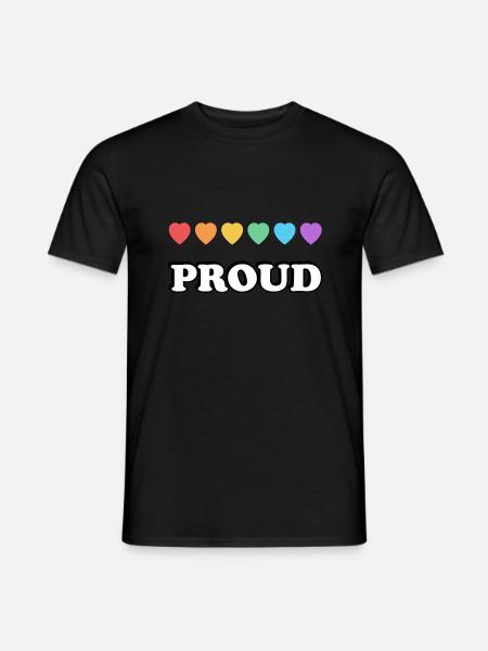 Stolze Regenbogenherzen - Männer T-Shirt - Schwarz
