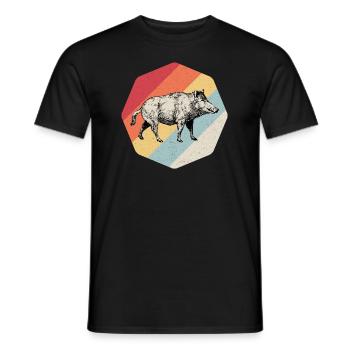 Wildschwein Wildsau Cooles Geschenk - Männer T-Shirt - Schwarz - Vorne - AI Model Male 178 light (178cm)