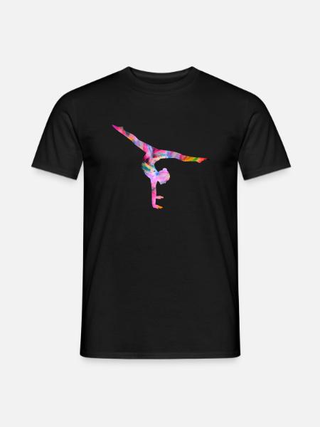 Turnen Handstand bunt - Männer T-Shirt - Schwarz