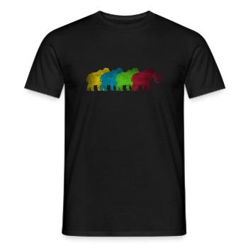 Eléphant mammouth coloré - T-shirt homme - noir - Devant - AI Model Male 178 light (178cm)
