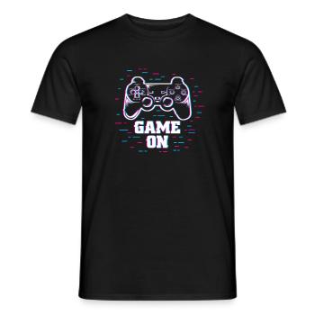 Game on mit Controller bunt - Männer T-Shirt - Schwarz - Vorne - AI Model Male 178 light (178cm)