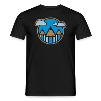 Stylos (paysage) 02 - T-shirt homme - noir - Devant - AI Model Male 178 light (178cm)