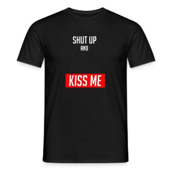 Shut Up and Kiss Me - Men's T-Shirt - black - Front - AI Model Male 178 light (178cm)