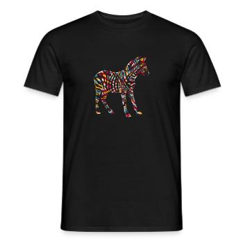 Africa colorful zebra - Men's T-Shirt - black - Front - AI Model Male 178 light (178cm)