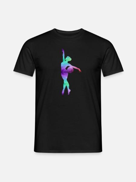 Gymnast girl doing ball gymnastics - Men's T-Shirt - black