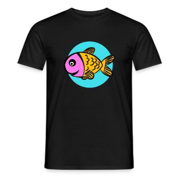 Bunter Comic Fisch - Männer T-Shirt - Schwarz - Vorne - AI Model Male 178 light (178cm)