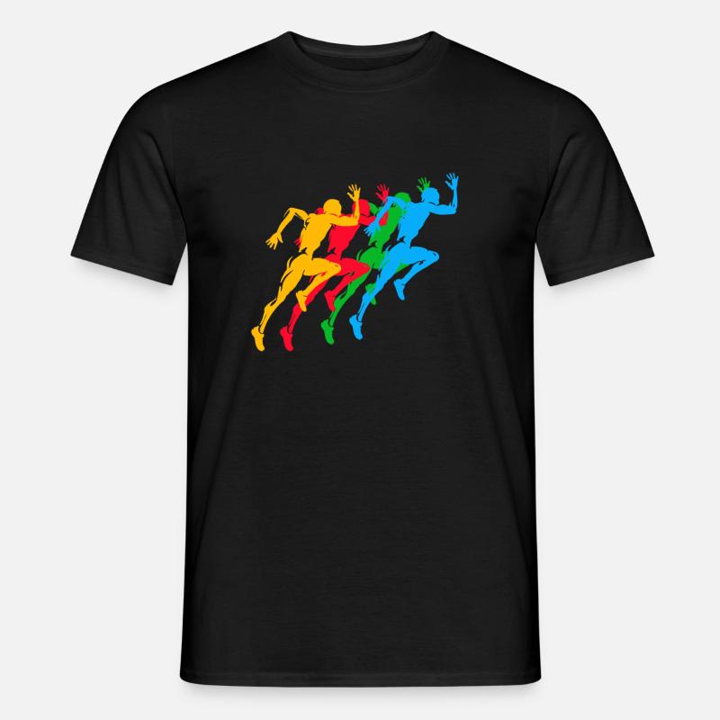 Leichtathletik Sommerspiele Bunt - Männer T-Shirt - Schwarz