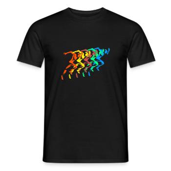 Leichtathletik Läufer Bunt Sprinter - Männer T-Shirt - Schwarz - Vorne - AI Model Male 178 light (178cm)