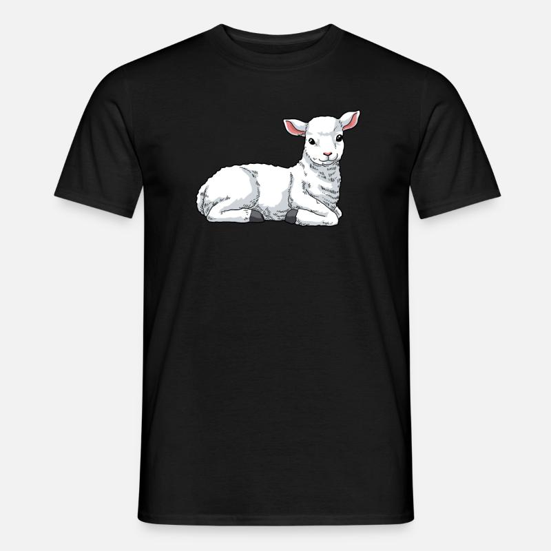 Lamm Schaf Hausschaf - Männer T-Shirt - Schwarz