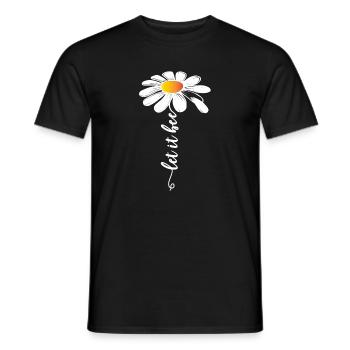 laissez-le motif de fleur de marguerite daisy abeille - T-shirt homme - noir - Devant - AI Model Male 178 light (178cm)