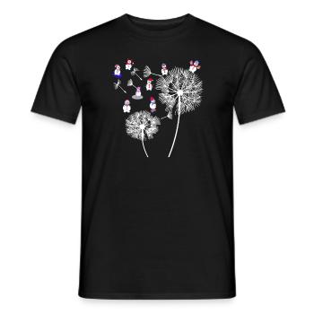 Santa Claus Dandelion Funny Christmas - Men's T-Shirt - black - Front - AI Model Male 178 light (178cm)