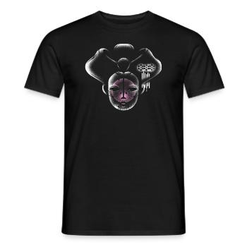 Mask Cyborg Geisha - Men's T-Shirt - black - Front - AI Model Male 178 light (178cm)