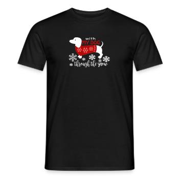 Dachshund gift dog lover - Men's T-Shirt - black - Front - AI Model Male 178 light (178cm)