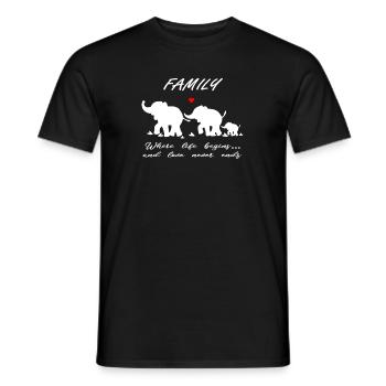 Elephant family gift - Men's T-Shirt - black - Front - AI Model Male 178 light (178cm)