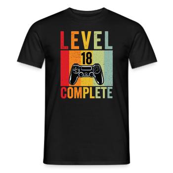 Level 18 Complete 18th Birthday Gamer Gaming - Men's T-Shirt - black - Front - AI Model Male 178 light (178cm)