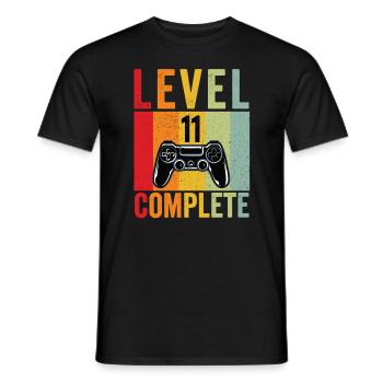 Level 11 Complete 11.Geburtstag Gamer Gaming - Männer T-Shirt - Schwarz - Vorne - AI Model Male 178 light (178cm)