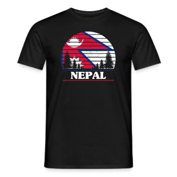 Nepal - T-shirt homme - noir - Devant - AI Model Male 178 light (178cm)