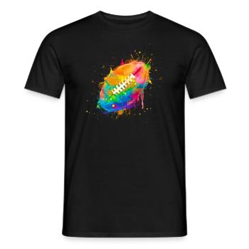 Sport Football Football Watercolor Football Sunday - Männer T-Shirt - Schwarz - Vorne - AI Model Male 178 light (178cm)