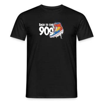 Retro Vintage 90s Outfit Back to the 90s Costume - Men's T-Shirt - black - Front - AI Model Male 178 light (178cm)