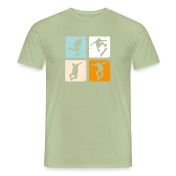 Vintage Retro Skater Geschenk - Männer T-Shirt - Sage - Vorne - AI Model Male 178 light (178cm)