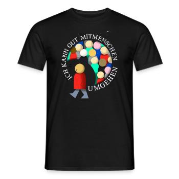 Ich kann gut Mitmenschen umgehen - Männer T-Shirt - Schwarz - Vorne - AI Model Male 178 light (178cm)
