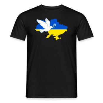 Friedenstaube für die Ukraine - Männer T-Shirt - Schwarz - Vorne - AI Model Male 178 light (178cm)