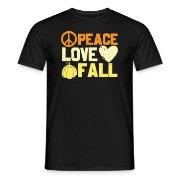 Peace Love Fall Happy Fall - Men's T-Shirt - black - Front - AI Model Male 178 light (178cm)