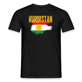Kurdistan flag - Men's T-Shirt - black - Front - AI Model Male 178 light (178cm)