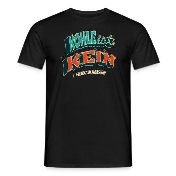 humor politik aufforderung berge klimawandel - Männer T-Shirt - Schwarz - Vorne - AI Model Male 178 light (178cm)