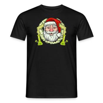 Santa Stoned mit Bong - Ugly Weihnachten - Männer T-Shirt - Schwarz - Vorne - AI Model Male 178 light (178cm)