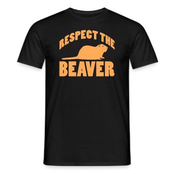 Respect The Beaver Lodger Animal Beavers - Männer T-Shirt - Schwarz - Vorne - AI Model Male 178 light (178cm)