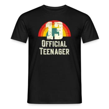Offizieller Teenager 13. Geburtstag Vintage Regenbogen - Männer T-Shirt - Schwarz - Vorne - AI Model Male 178 light (178cm)