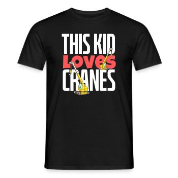Ce gamin aime les grues drôle de construction lourde - T-shirt homme - noir - Devant - AI Model Male 178 light (178cm)
